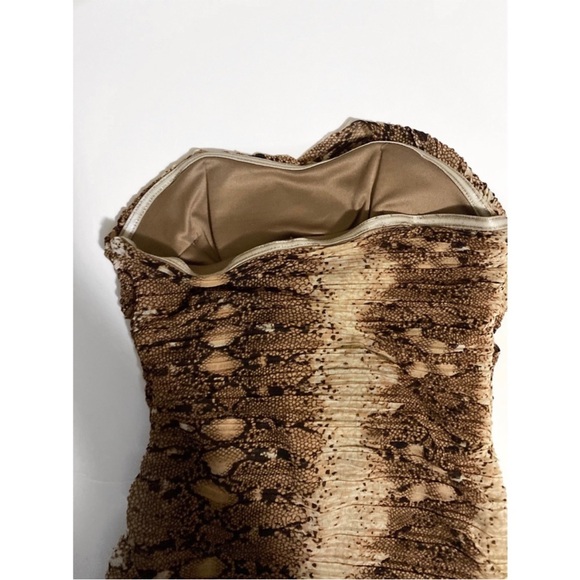 🩷 ARK & CO. Strapless Snakeskin Mini Dress Small 1020 - Picture 4 of 5